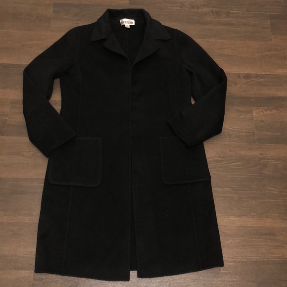 Marvin Richards Black Wool Coat Size 8 - Picture 12 of 13